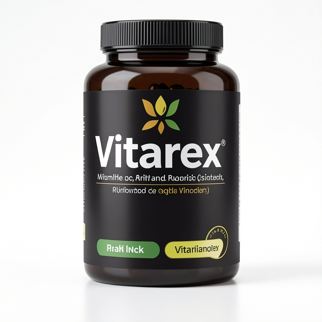 Vitarex daily balance complex product packaging on neutral background
